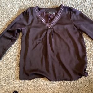 Apt 9 blouse size PS purple with rhinestone trim